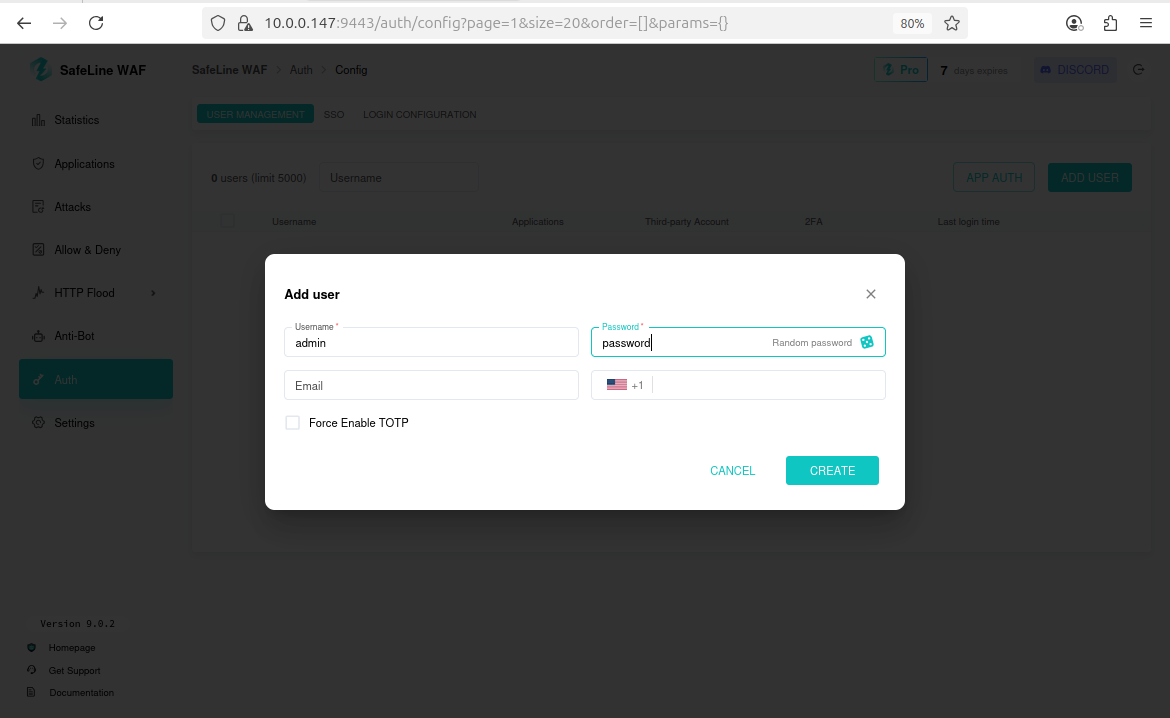 Auth screen 1
