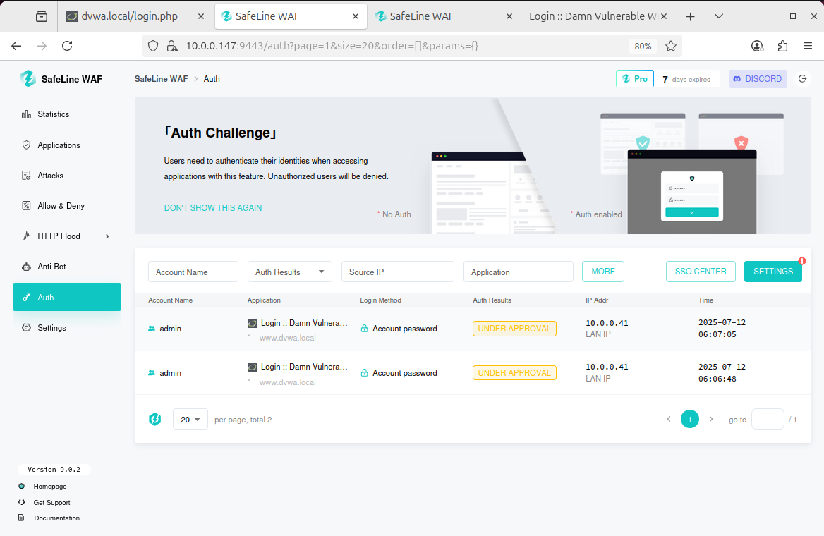 Auth approval