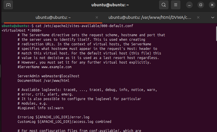Apache virtual host config