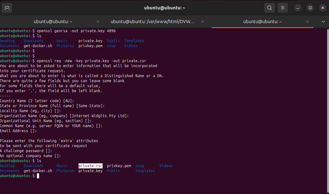 Private key generation