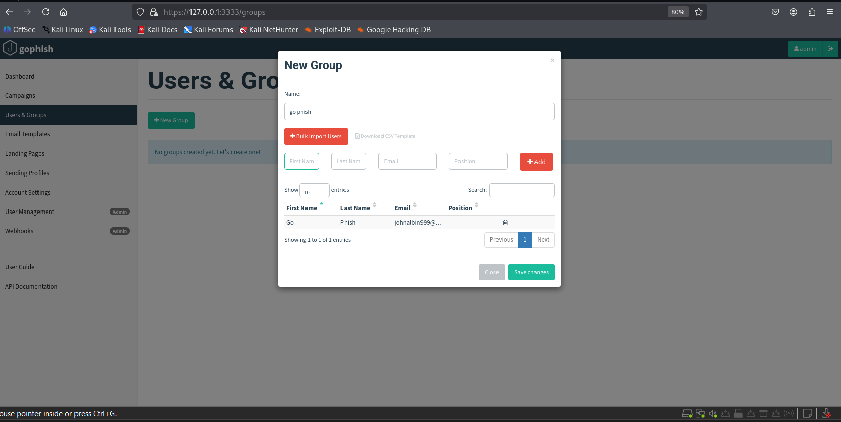 Creating a User Group