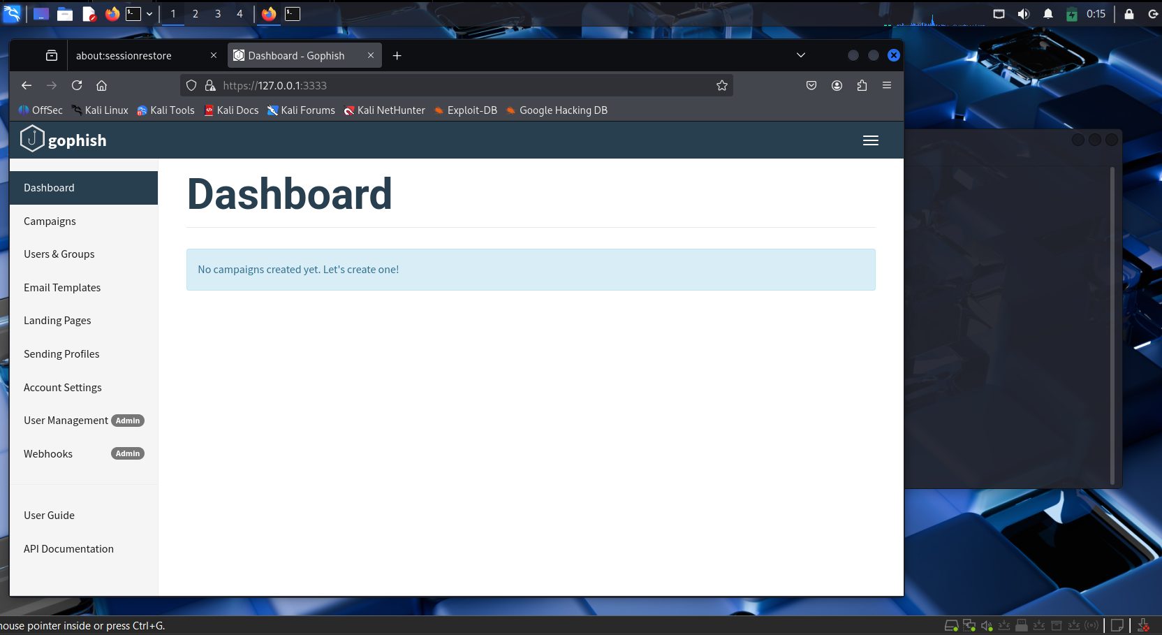 GoPhish Dashboard