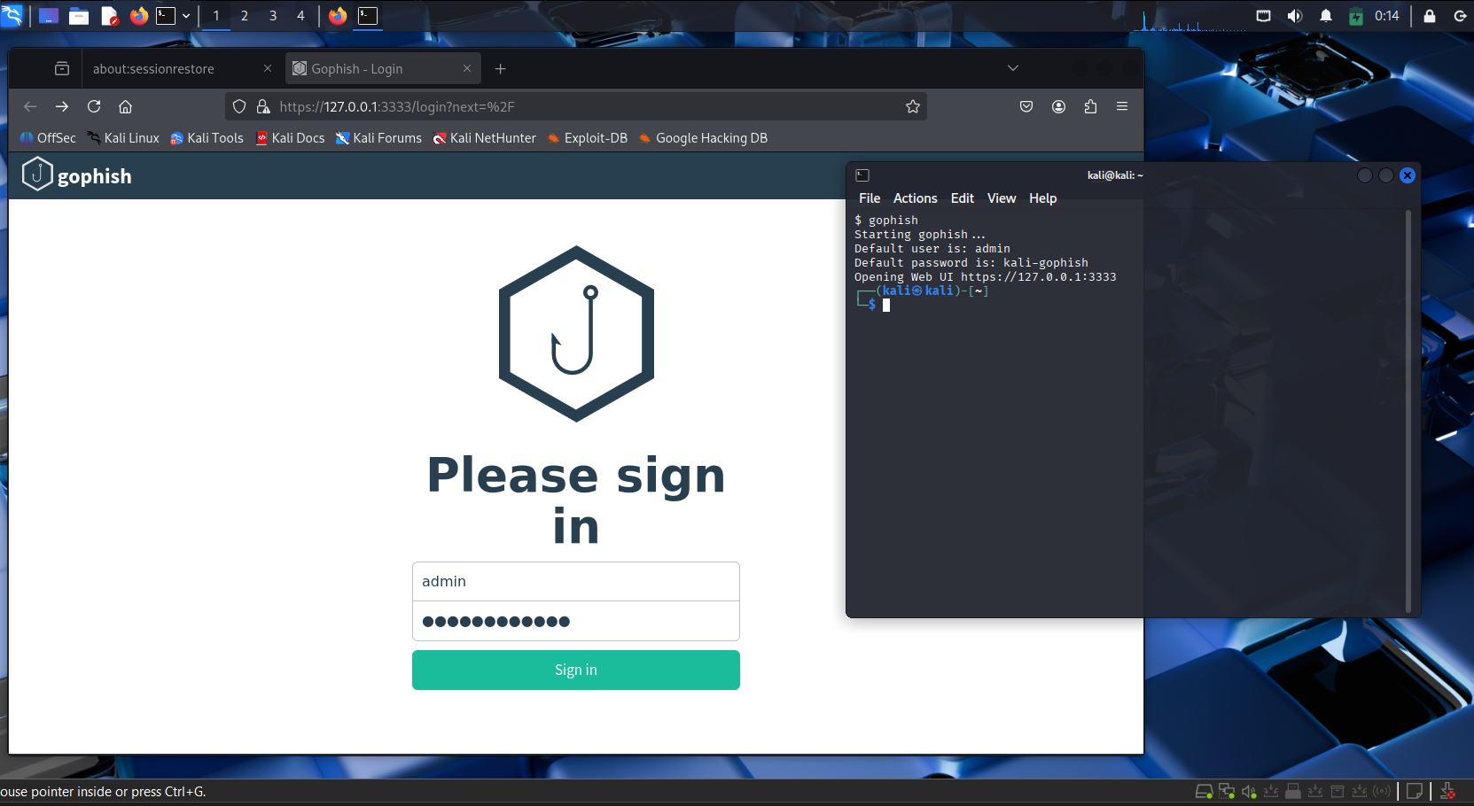 Launching GoPhish