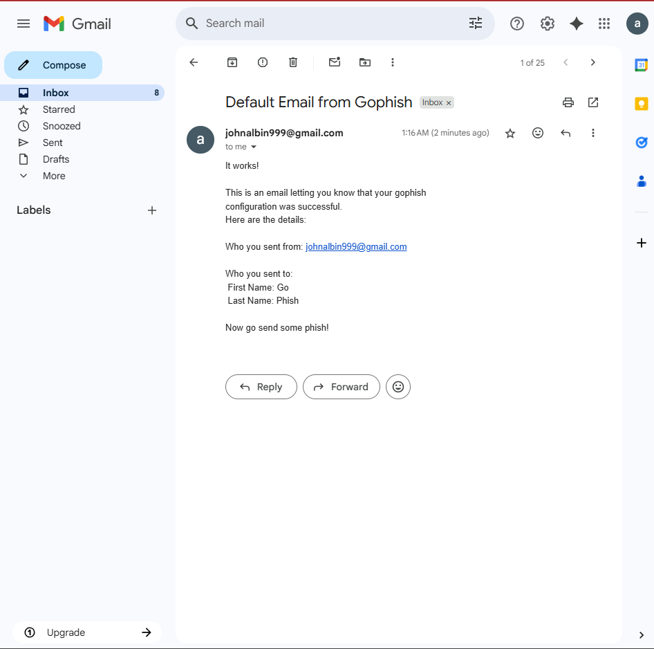 Testing Email from Send Profile